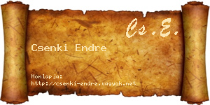 Csenki Endre névjegykártya