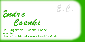 endre csenki business card